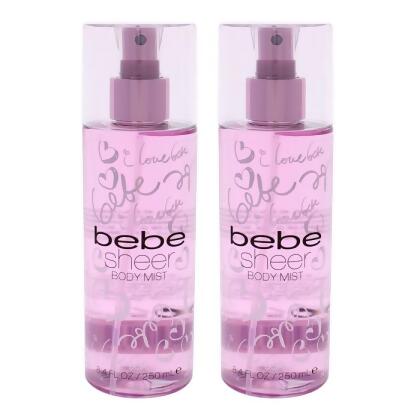 Bebe K0002769 8.4 oz Sheer Body Mist for Women - Pack of 2