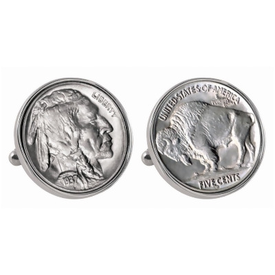 White House Cuff Links, North and South View - Nickel Plated