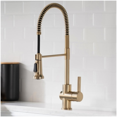 Kraus KPF-1690-FF-100SFACB Britt Commercial Style Kitchen Faucet & Purita Water Filter Faucet Combo, Spot Free Antique Champagne Bronze Finish 