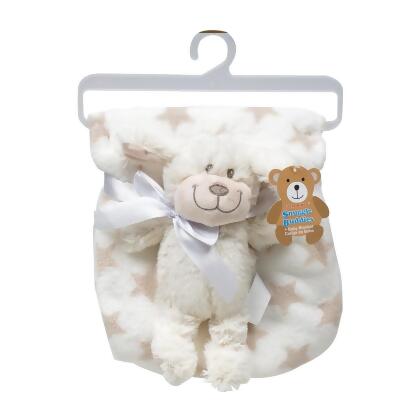DDI 2349479 Little Mimos Plush Baby Blanket with Toy Dog, Brown - 30 x 40 in. - Case of 24