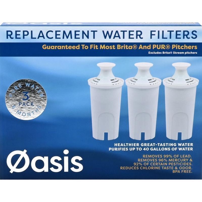 Oasis 4003541 Water Pitcher Replacement Water Filter for Brita & PUR