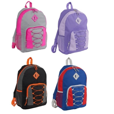 DDI 2347179 17 in. Junior Backpack with Bungee Cord, Assorted Color - Case of 24 