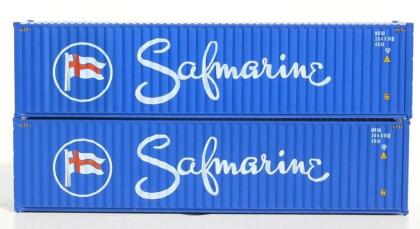 Jacksonville Terminal JTC405062 40 ft. High Cube Container Safmarine - N Scale - Pack of 2 