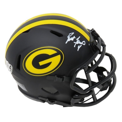 Schwartz Sports Memorabilia FAVMIN306 NFL Green Bay Packers Brett Favre Signed Eclipse Black Matte Riddell Speed Mini Helmet 