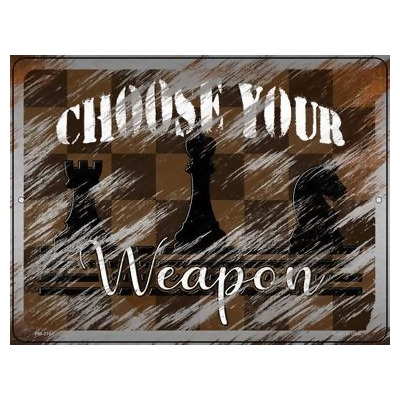 Smart Blonde PM-3164 4.5 x 6 in. Choose Your Weapon Novelty Mini Metal Parking Sign 