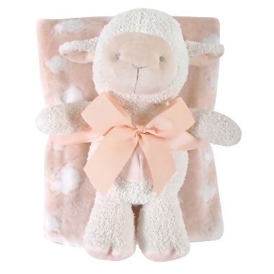 Stephan Baby 120807 Super - Soft Fleece Crib Blanket & Plush Toy Set Pink Lamb - Pack of 2 
