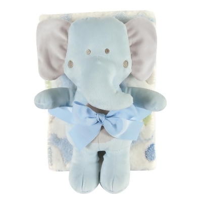 Stephan Baby 120416 Blanket & Plush Blue Elephant Toy Gift Set - Pack of 2 