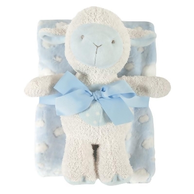 Stephan Baby 120817 Blanket & Plush Toy Set Blue Lamb - Pack of 2 