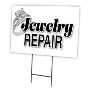 Signmission C-1216-DS-Jewelry Repair 12 x 16 in. Yard Sign & Stake - Jewelry Repair - All