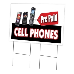 Signmission C-2436 Prepaid Cell Phones 24 x 36 in. Yard Sign & Stake - Prepaid Cell Phones - All