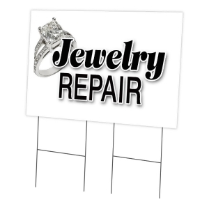 Signmission C-2436-DS-Jewelry Repair 24 x 36 in. Yard Sign & Stake - Jewelry Repair - All