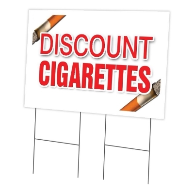 SignMission C-2436-DS-Discount Cigarettes 24 x 36 in. Discount Cigarettes Yard Sign & Stake 
