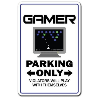 SignMission Z-A-Gamer Gamer Aluminum Sign for Games Game Video Parking Gaming Internet Computer Play 