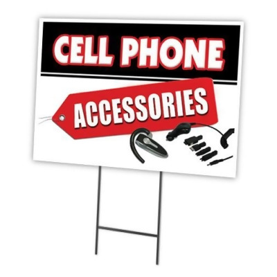 SignMission C-1216-DS-Cell Phone Accessories 12 x 16 in. Cell Phone Accessories Yard Sign & Stake Outdoor Plastic Window 