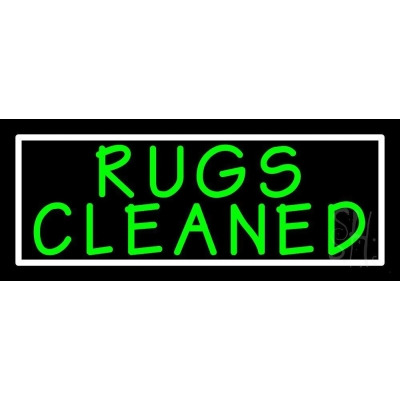 The Sign Store N105-2798-clear Rugs Cleaned 1 Clear Backing Neon Sign - Green & White - 11 in. Tall x 27 in. Wide 