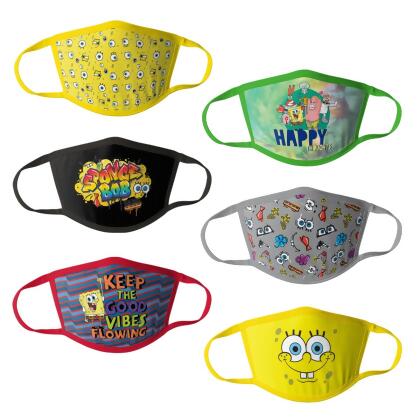 Handcraft BMP3318 Sponge Bob Kids Reusable Face Coverings - Pack of 6