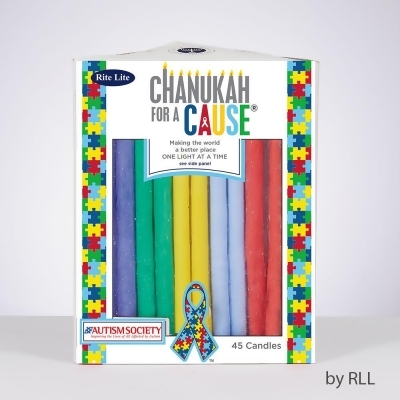 Rite Lite C-10-AUT Chanukah for A Cause Candles for Autism - 45 Piece 