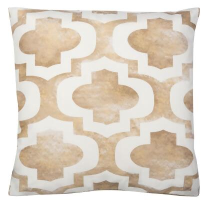 Safavieh PLS7156A-1818 Velie Quatrefoil Decorative Pillow, Beige & White 