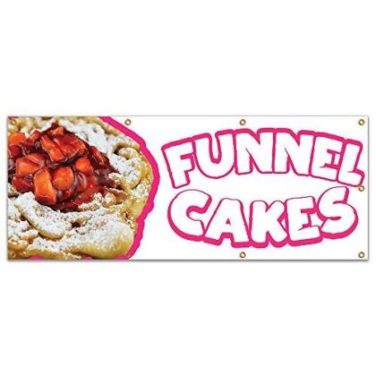 SignMission B-96 Funnel Cakes 219 96 in. Concession Stand Food Truck Single Sided Banner - Funnel Cakes 2