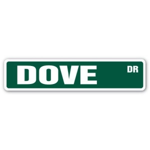 SignMission SS-Dove 4 x 18 in. Dove Street Sign - Peace White Bird Feathers Wings