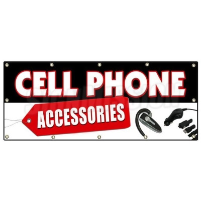 SignMission B-120 Cell Phones Accessories 48 x 120 in. Cell Phones Accessories Banner Sign - Mobile Wireless Chargers Cases 