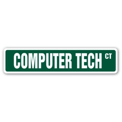 SignMission SS-624-COMPUTER TECH 6 x 24 in. Computer Tech Street Sign - Geek Repair Fix Apple Pc 