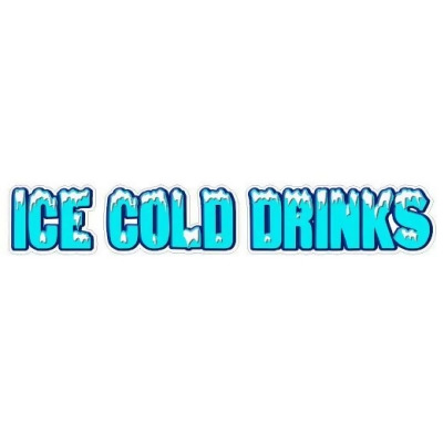 SignMission D-Ice Cold Drinks Ice Cold Drinks Concession Decal Drink Beer Sign 