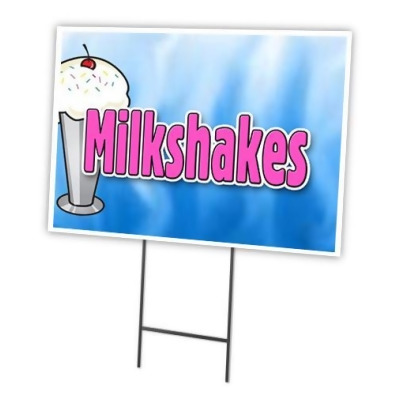 SignMission C-1216 Milkshakes 12 x 16 in. Yard Sign & Stake - Milkshakes 