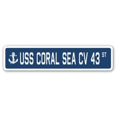 SignMission SSN-624-Coral Sea Cv 43 6 x 24 in. A-16 Street Sign - USS Coral Sea CV 43 
