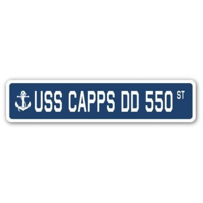 SignMission SSN-Capps Dd 550 4 x 18 in. A-16 Street Sign - USS Capps DD 550 