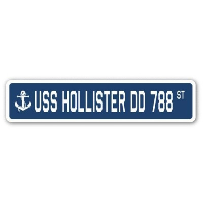 SignMission SSN-Hollister Dd 788 4 x 18 in. A-16 Street Sign - USS Hollister DD 788 