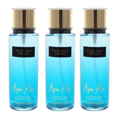 Victorias Secret K0001111 8.4 oz Women Aqua Kiss Fragrance Mist - Pack of 3
