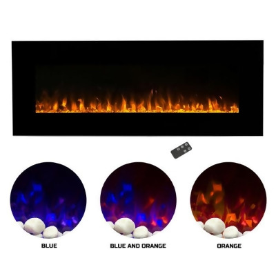 Trademark M029002 54 in. Electric Fireplace Wall Mounted LED Fire & Ice Flame with Remote 