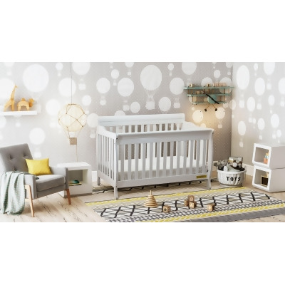 AFG 4689W Alice 4 in 1 Convertible Crib with Toddler Rail - White 