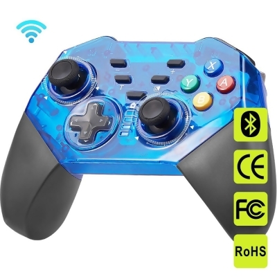 Dream Wireless Y-D002-189 Wireless Remote Controller with Bluetooth Gaming Controller USB Gamepad Joystick for Switch Console, Windows PC & Android Device, Blue 