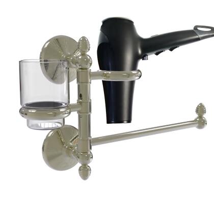Allied Brass MC-GTBD-1-PNI Monte Carlo Collection Hair Dryer Holder & Organizer, Polished Nickel 