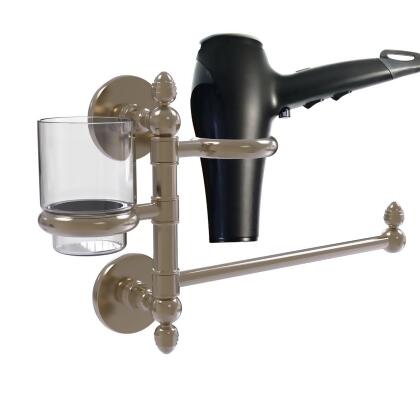 Allied Brass P1000-GTBD-1-PEW Prestige Skyline Collection Hair Dryer Holder & Organizer, Antique Pewter 