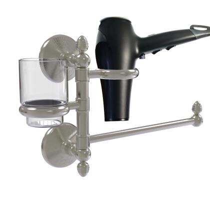 Allied Brass MC-GTBD-1-SN Monte Carlo Collection Hair Dryer Holder & Organizer, Satin Nickel 
