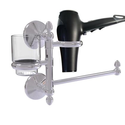 Allied Brass MC-GTBD-1-PC Monte Carlo Collection Hair Dryer Holder & Organizer, Polished Chrome 