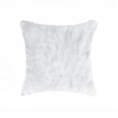 HomeRoots 358155 5 x 18 x 18 in. 100 Percent Natural Rabbit Fur White Pillow 