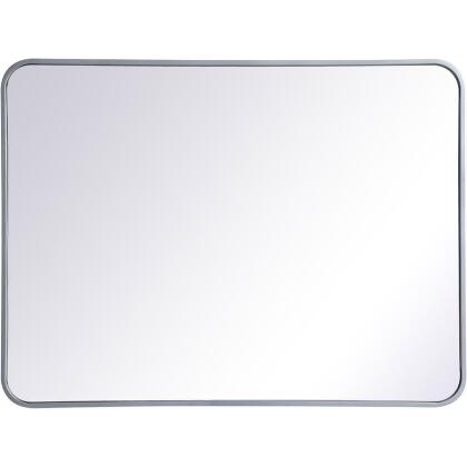 Elegant Lighting MR802736S 27 x 36 in. Evermore Soft Corner Rectangular Metal Mirror, Silver 