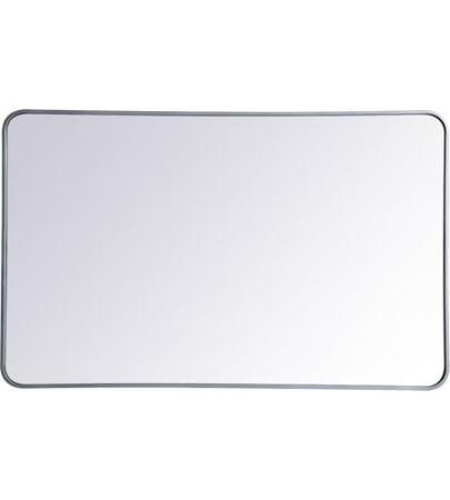 Elegant Lighting MR803048S 30 x 48 in. Evermore Soft Corner Rectangular Metal Mirror, Silver 