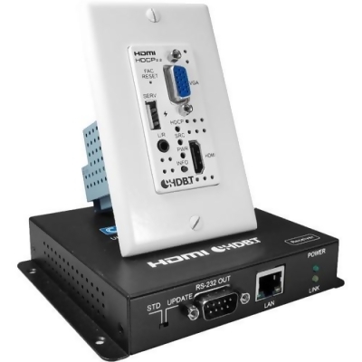 Comprehensive CHE-HDBTWP110K 18G Single Gang Wall Plate Extender Kit with HDMI VGA Audio 