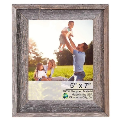 HomeRoots 379895 5 x 7 in. Natural Weathered Gray Picture Frame 