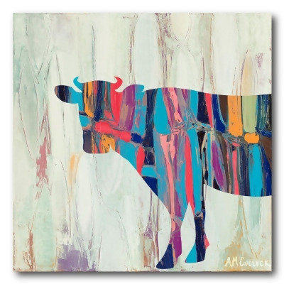 Courtside Market WEB-FF993-16x16 16 x 16 in. Bright Rhizome Cow Gallery-Wrapped Canvas Wall Art 