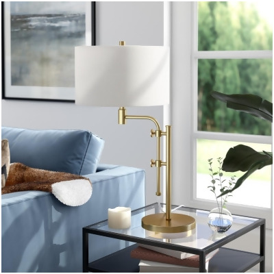Henn & Hart TL0464 Polly Height-Adjustable Brass Table Lamp 
