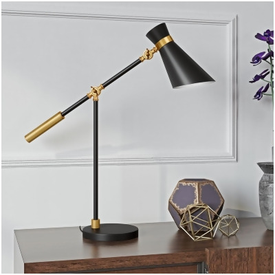 Henn & Hart TL0228 Rex Two-Tone Black & Brass Table Lamp 
