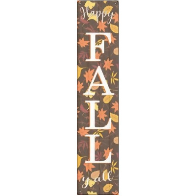 Smart Blonde ST-1641 5 x 24 in. Happy Fall Yall Leaves Novelty Metal Street Sign 