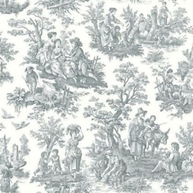 Roommates RMK11869WP 20.5 in. x 16.5 ft. Country Life Toile Peel & Stick Wallpaper, Gray 