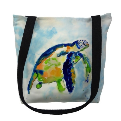 Betsydrake TY134G 18 x 18 in. Blue Sea Turtle Tote Bag - Large 